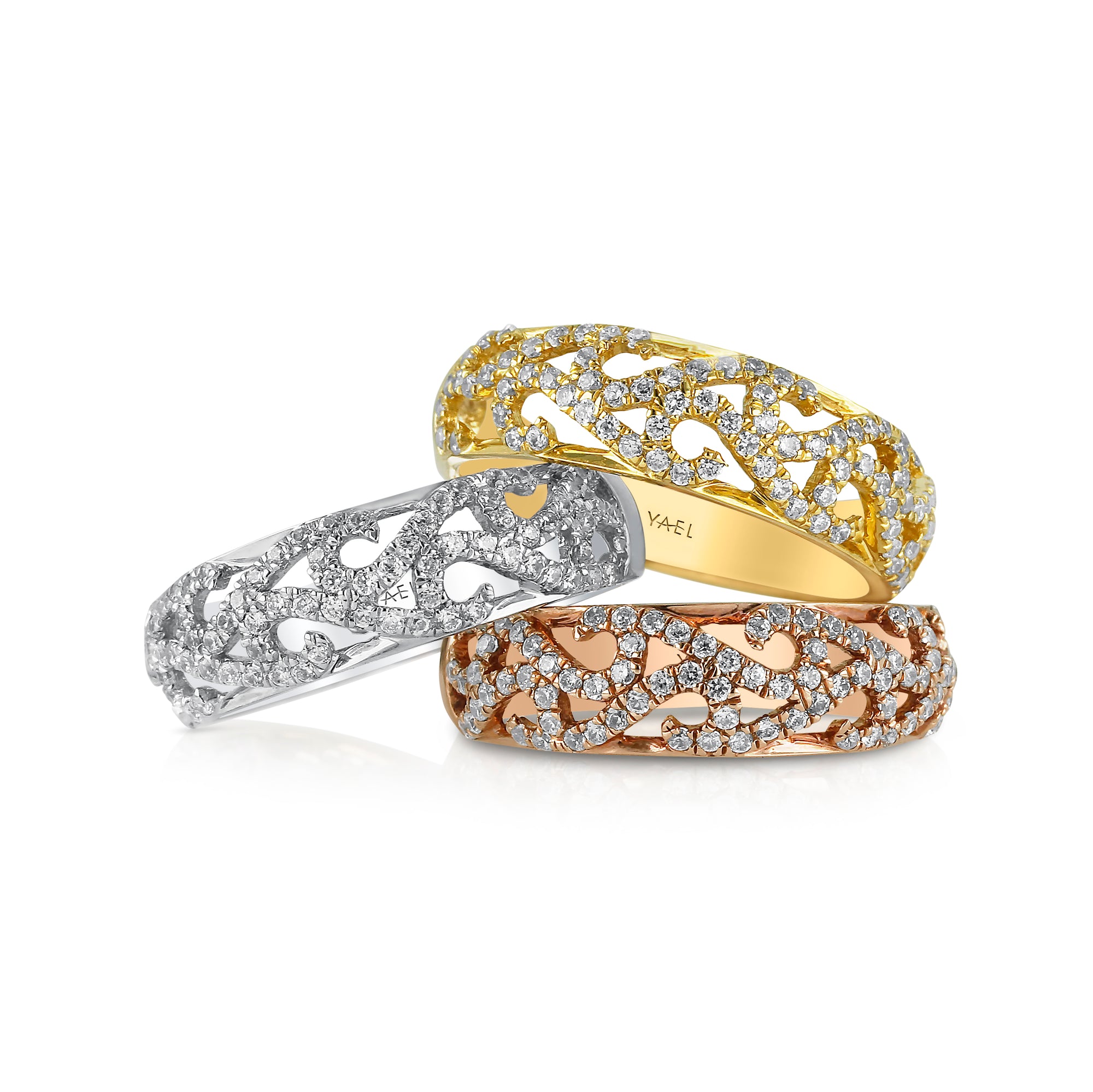 Diamond Vine Stacking Band by Yael