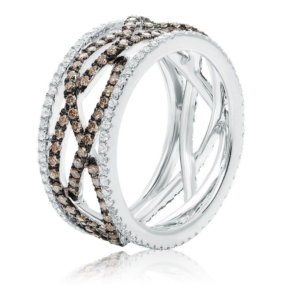 Champagne and White Diamond Eternity Band - Talisman Collection Fine Jewelers