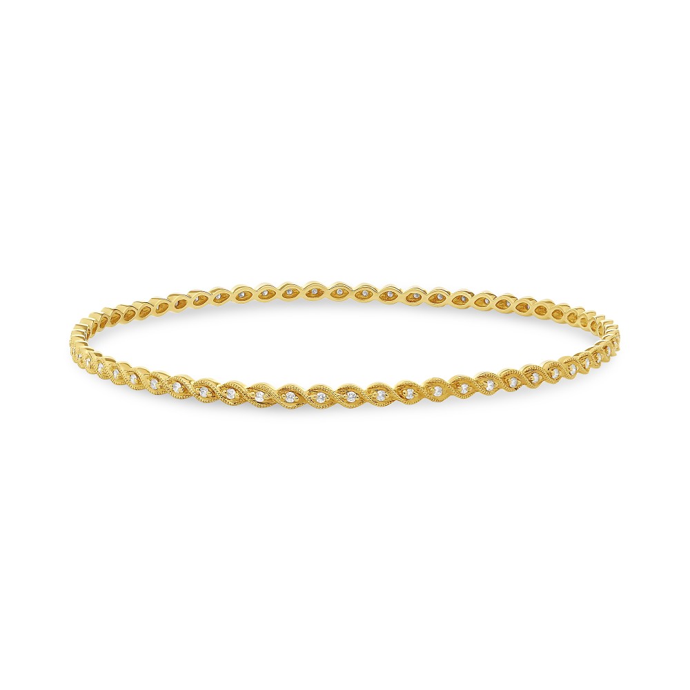 Diamond Milgrain Bangle Bracelet - Talisman Collection Fine Jewelers