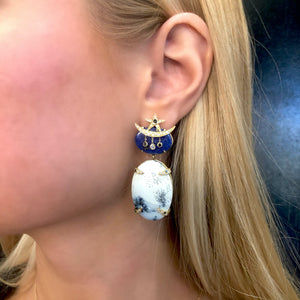 Opal and Lapis "Xiao" Earrings by Unhada - Talisman Collection Fine Jewelers