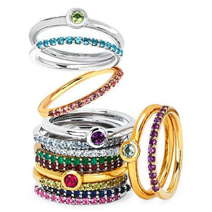 Diamond Stackable April Birthstone Band - Talisman Collection Fine Jewelers
