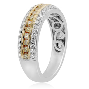 Yellow and White Diamond Three Row Band - Talisman Collection Fine Jewelers