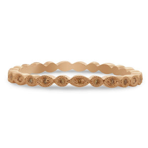 Pink Diamond Milgrain Eternity Band in 14k Rose Gold - Talisman Collection Fine Jewelers