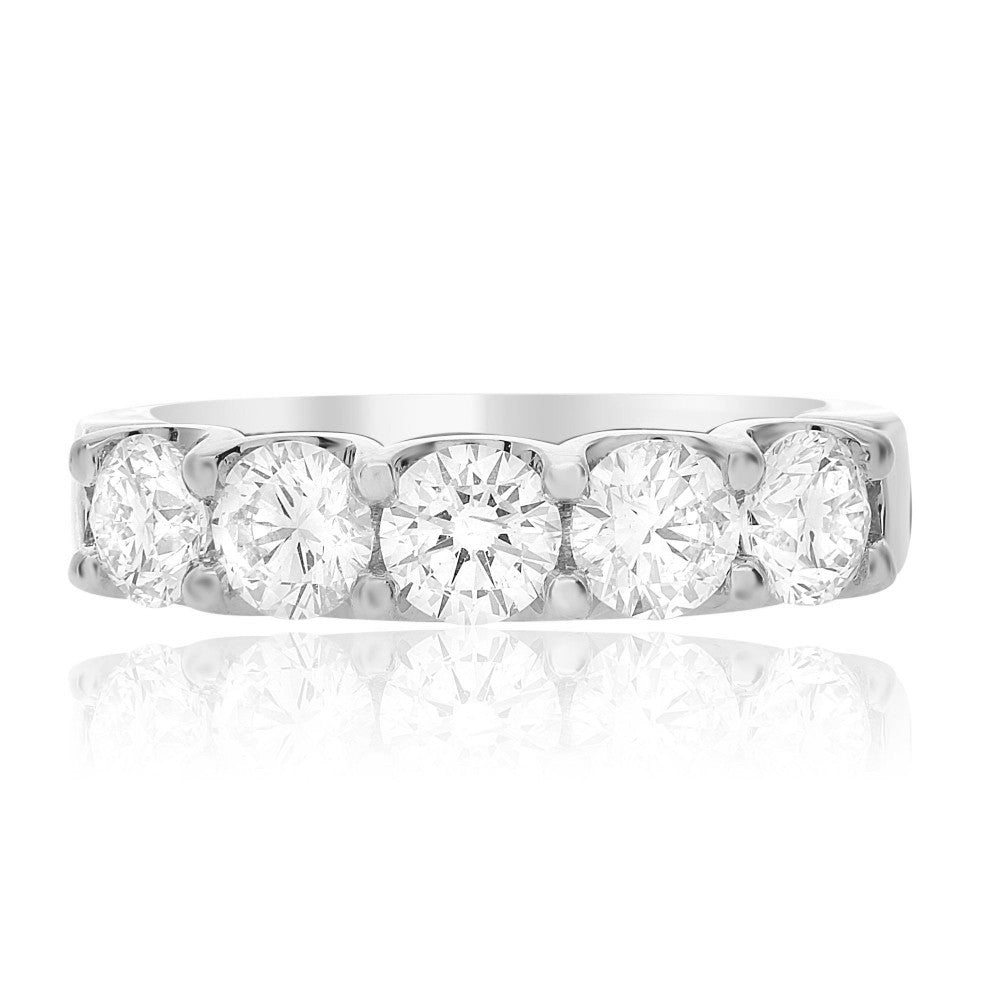 Diamond 5-Stone Shared-Prong Band, 1.50 Total Carat Weight - Talisman Collection Fine Jewelers