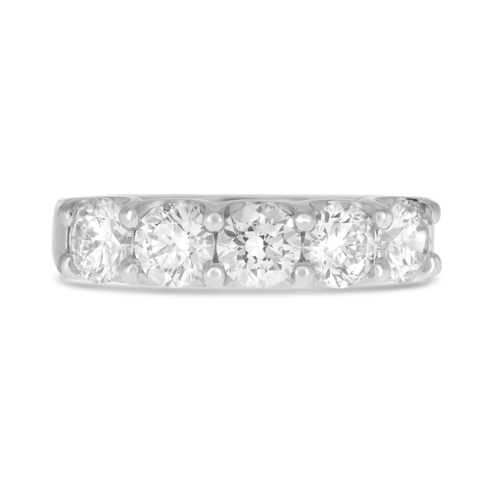 Diamond 5-Stone Shared-Prong Band, 2.00 Total Carat Weight - Talisman Collection Fine Jewelers