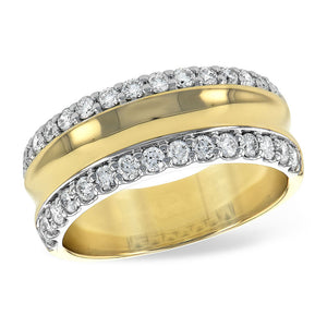 Diamond Bevel Band in 14k White, Yellow and Rose Gold