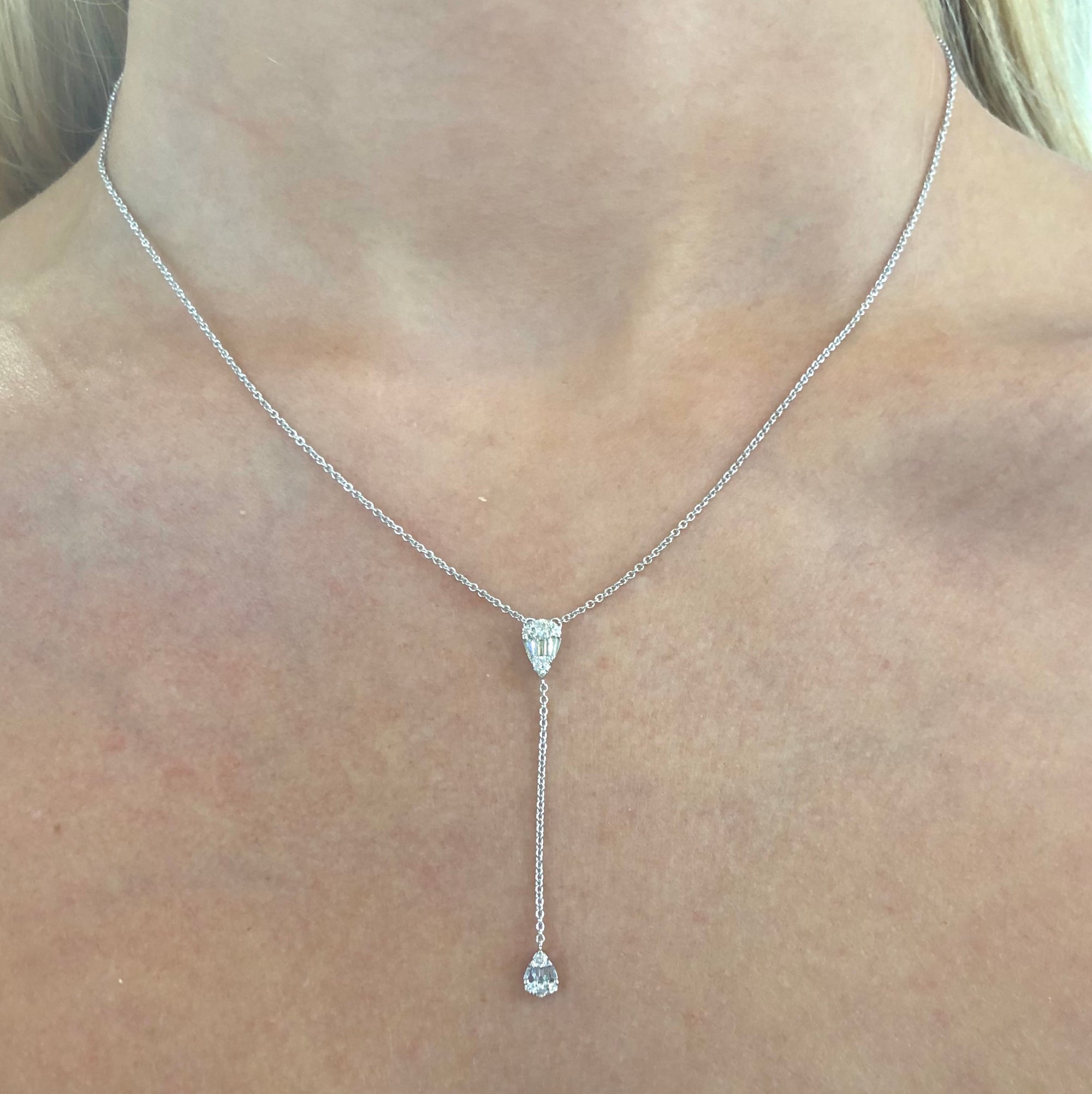 Diamond Pear-Shaped Lariat Necklace - Talisman Collection Fine Jewelers
