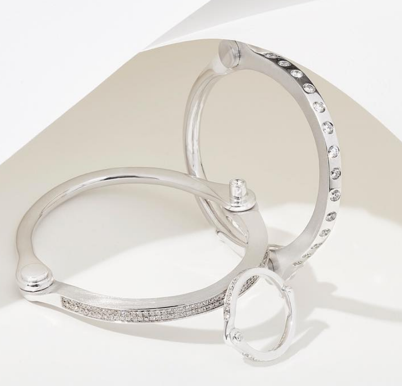 Pave Diamond Handcuff Bangle by Borgioni - Talisman Collection Fine Jewelers