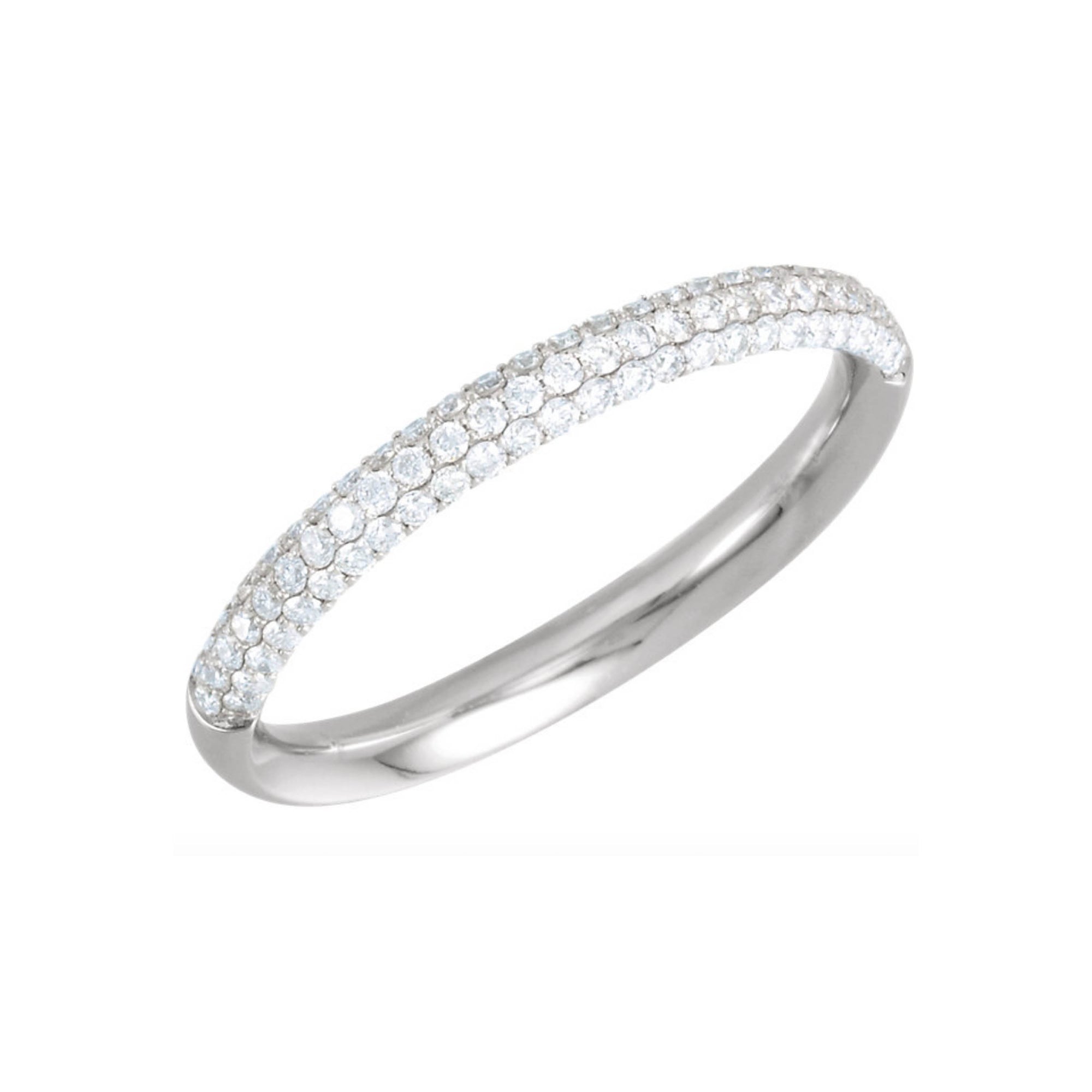 Pave Diamond Stack Band in White, Yellow or Rose Gold - Talisman Collection Fine Jewelers