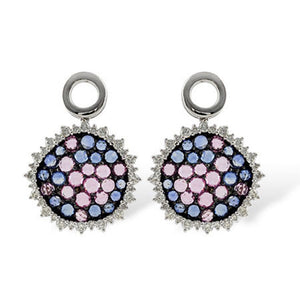 Pink and Blue Sapphire Drop Earrings