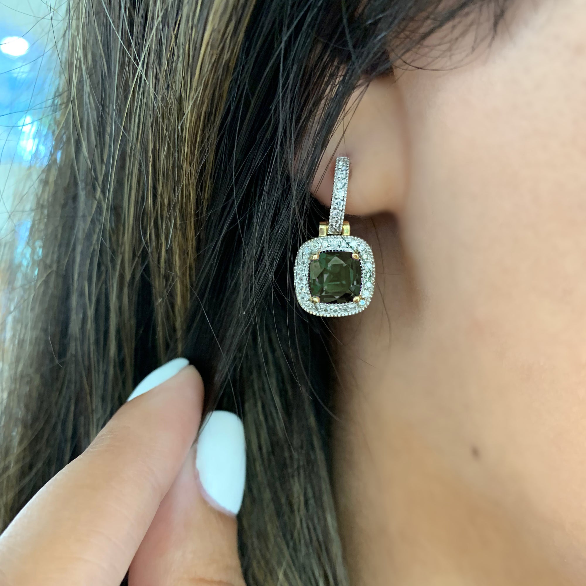 Yellow Gold, Alexandrite and Diamond Earrings - Talisman Collection Fine Jewelers
